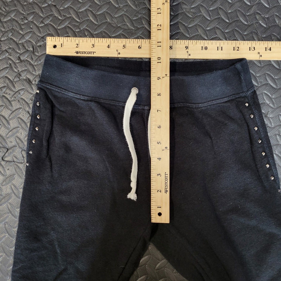 N: Philanthropy Size XS Women's Studded Jogger Pants Black Fleece - Picture 10 of 15